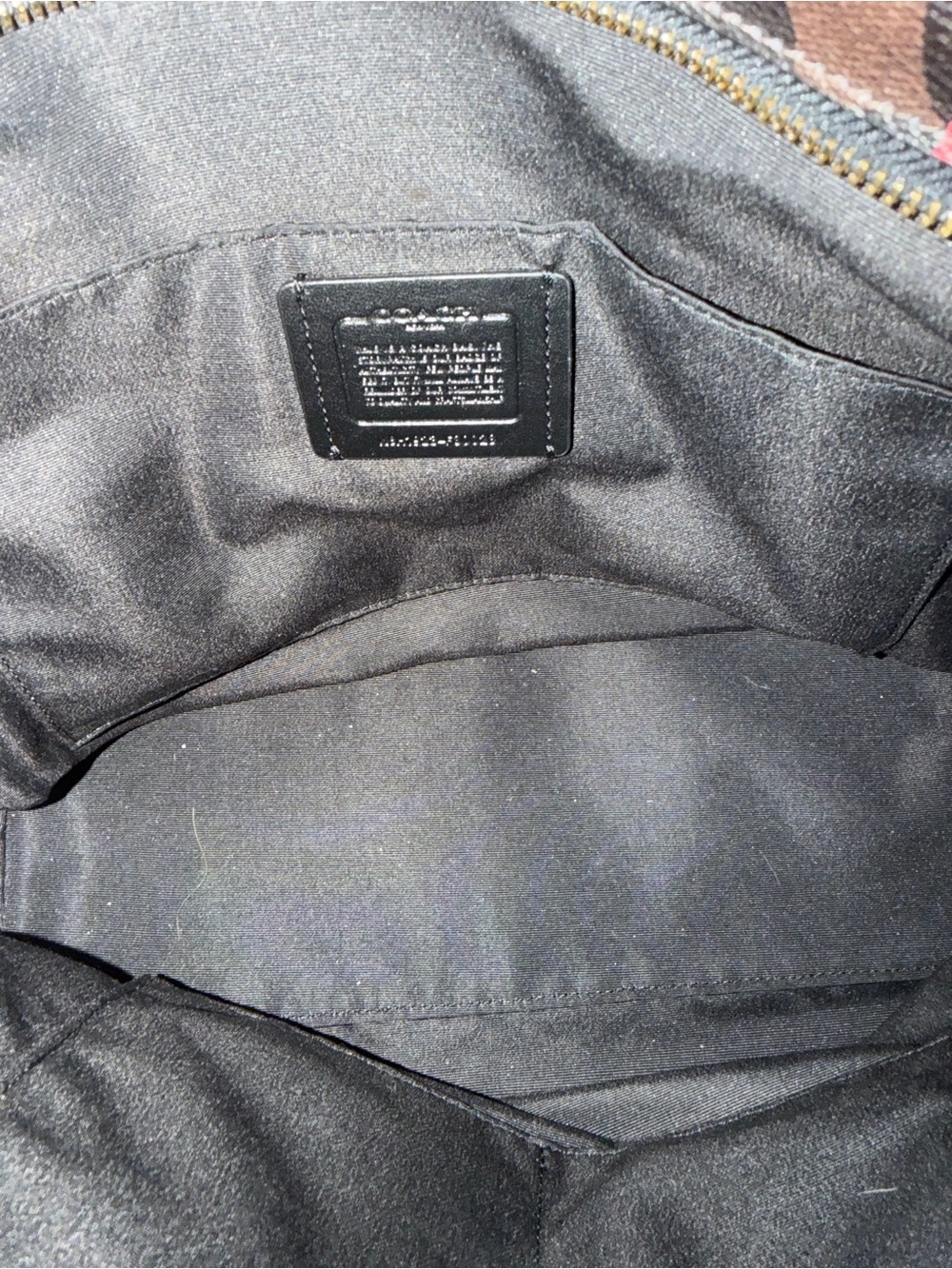 Coach Red and Brown Plaid Signature Tote Bag - Picture 4 of 6